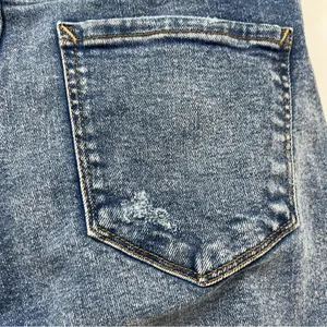 NWT a.n.a size 10p high rise straight Blue denim Jeans Distressed raw hem thumbnail 14