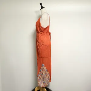 Free People Orange Ribbed Sleeveless Open Back Morning Rise Jumpsuit *FLAWS thumbnail 4