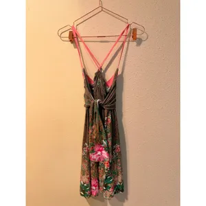 Free People Mini Dress Womens Small Brown Floral Boho Strappy Summer Dress‎ thumbnail 6