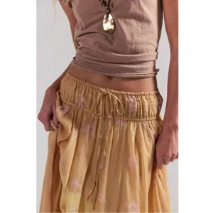 Free People Bohemian 70s FP One Kaia Asymmetrical Midi Skirt Desert Mirage Large thumbnail 6