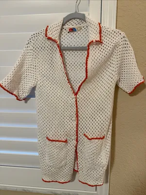 Free People White Crochet Open-Knit Shrug thumbnail 3