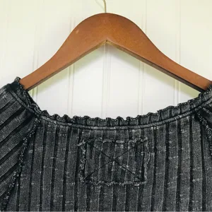 WE THE FREE Meant To Be Black Ribbed Cropped Short Sleeve Tee Top Medium New‎ thumbnail 8