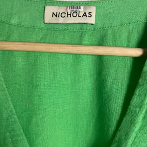 Nicholas Troy Green Linen Button Front Tie Waist Short Sleeve Dress Size 4 thumbnail 12