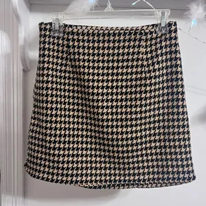 FINAL PRICE Moodie Houndstooth Mini Skirt Tan thumbnail 4