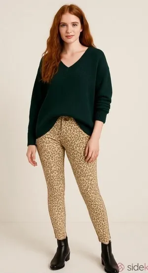 White HOUSE BLACK MARKET - brown leopard skinny jeans size 00 thumbnail 1