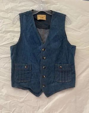 Lee Vintage Western 70’s 80’s Cottagecore Women's Dark Blue Denim Vest thumbnail 1