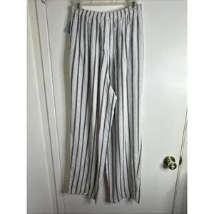 Vintage Cristina’s Women’s Sz L Striped Pants- Coastal Fisherman Flax Blend NWT thumbnail 5