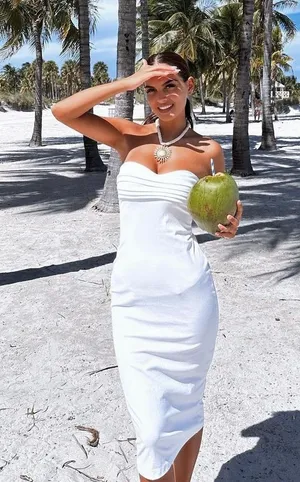 midi bodycon dress sleeveless white wedding cocktail graduation party thumbnail 1