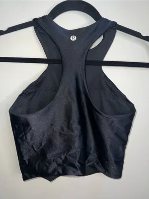 Lululemon Black Satin 2 Racerback Women's Crop Top thumbnail 8