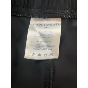 Lands End Black Swim Skort Size 10 Built-in Brief Active Water Skirt Pocket thumbnail 3