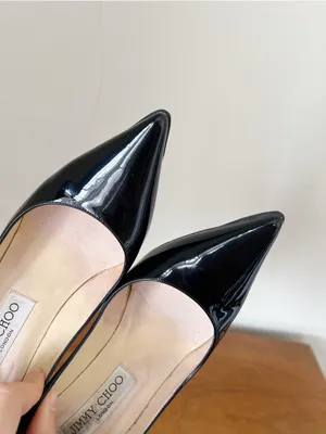 Jimmy Choo • Abel black patent leather pump stiletto heel 100mm point toe thumbnail 6