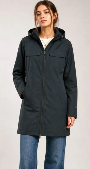 Eddie Bauer Womens Jacket L Charcoal Ripstop Hooded Zip Performance Coat Parka thumbnail 1