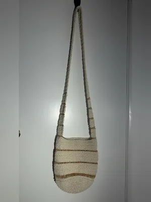 Free People NWOT Cream and Brown Crochet Shoulder Crossbody Bag thumbnail 3