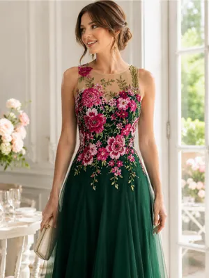 JJ's House Floral Embroidered Formal Gown Prom Evening Dress Size US 4 EU 36 NWT thumbnail 2