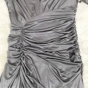 VINCE CAMUTO Silver Fitted‎ Cocktail Dress Size 2 Metallic Ruched Formal New thumbnail 8