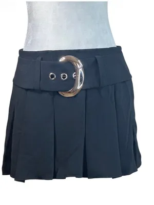 Amanda Uprichard Josie Skort in Black Medium Womens Mini Skirt Shorts thumbnail 7