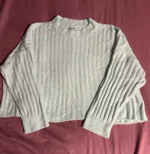 American Eagle Outfitters Mint Cropped Ribbed Crewneck Sweater Size XXL thumbnail 1