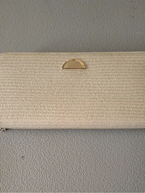 Nina Ricci Textured Leather Raffia Style Long Wallet Excellent pre-loved thumbnail 2