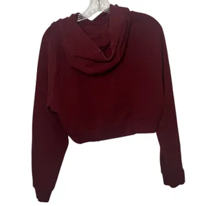 Alphalete Cropped Hoodie Burgundy Maroon Athleisure Gym Sweatshirt‎ Sz Medium thumbnail 5
