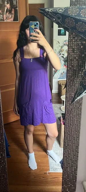 Purple Dress with Buttons thumbnail 1