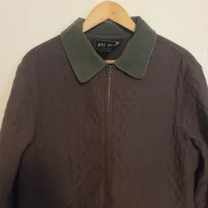 Vintage Fu Da Quilted Barn Chore Jacket-Large-Corduroy Collar & Trim-Pockets thumbnail 2