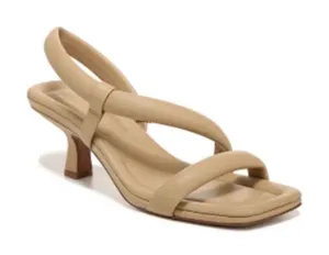 Vince Coline Leather Sandals Women's 9 Yellow Blonde Square Toe Kitten Heel thumbnail 1