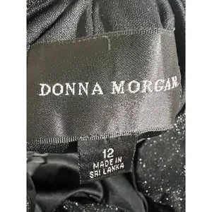 Donna Morgan Black Sparkle Metallic Knit Dolman Sleeve Midi Dress Size 12‎ thumbnail 4