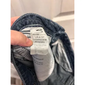 Silver‎ Jeans Lola Straight Leg Dark Wash Distressed Thick Stitch W33 L28 Denim thumbnail 13