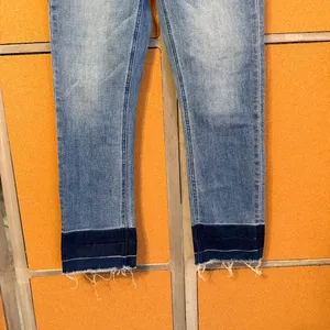Jen7 By 7 For All Mankind Ankle Straight Jeans Raw Fray Hem Contrast Denim SZ 2 thumbnail 10