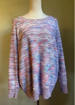 Torrid pink Multicolored Marled Knit‎ Sweater Top 2XL boho whimsigoth Y2K fairy thumbnail 1