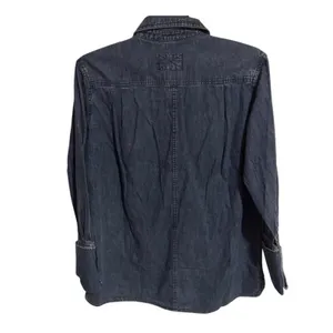 Free People $148 NWT We The Free Blue Denim Button-Up Collared Long Sleeve Top M thumbnail 3