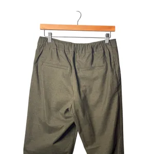 LOFT Womens Tapered Pants S Olive Green Pleated Elastic Back Dark Academia Pants thumbnail 4
