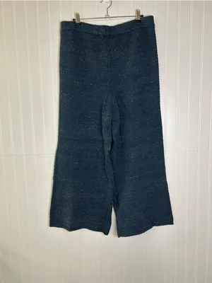 Free People Beach Hailee Sweater High Rise Wide Leg Pants Size Large Blue thumbnail 3