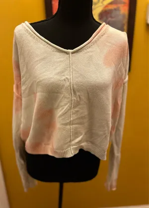 Women’s Junior’s Arizona Pastel Tie Dye Boxy Loose Cropped Lightweight Sweater Size Medium thumbnail 1