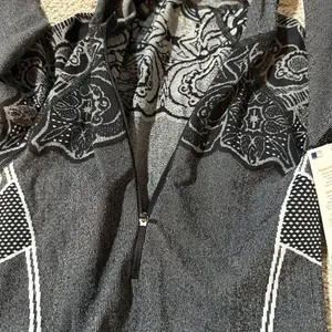 ATHLETA Dark Gray and black Hoodie with Decorative Yoke thumbnail 7