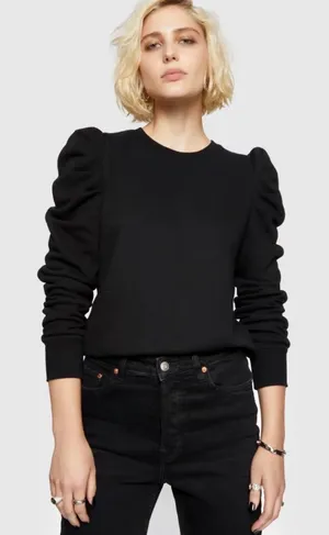 Pam & Gela Black Puff Sleeve sweatshirt Size Small‎ thumbnail 1