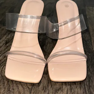 Transparent Strap Nude Women's Shoes Size 8.5 thumbnail 1