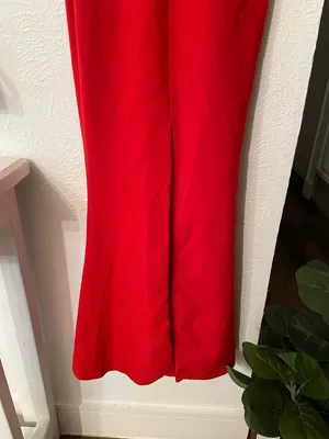 Likely Red Harbor Gown Halter Maxi Dress Front Slit Size 2 thumbnail 8