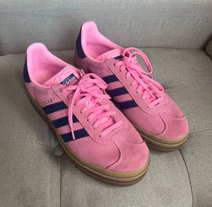 Pink and blue adidas gazelles  thumbnail 1