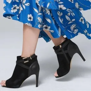 White House Black Market Evelyn Bootie Suede thumbnail 1