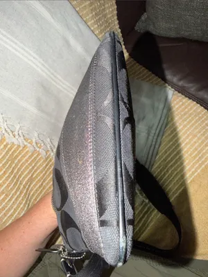 Y2K Coach Black Crossbody with Iridescent Pewter Panel thumbnail 6