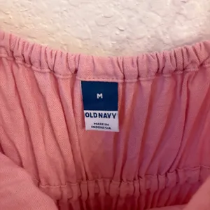 Old Navy Linen Blend‎ Jumpsuit Medium Cottagecore Smocked Wide Leg Ankle Pink thumbnail 4