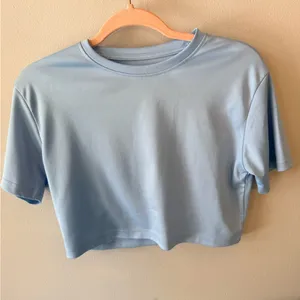 Blue Round Neck Drop Should Cropped Tee Size XS thumbnail 9