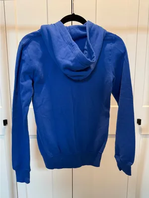 Nike Royal Blue Zip Hoodie with White Swoosh thumbnail 2