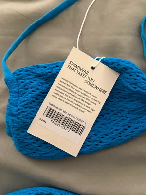 RIDE THE WAVE CROCHET Blue Bikini Set thumbnail 4