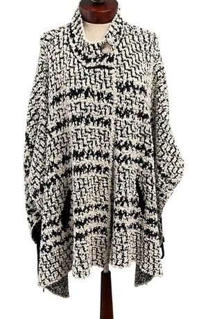 Solitaire by Ravi Khosla Chunky Open Cardigan Soft Boucle Oversize Duster XL thumbnail 1