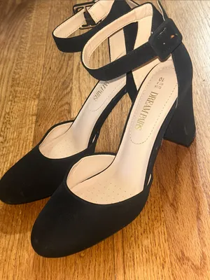 Dream Pairs Black Ankle-Strap Mid Pumps with Block Heel sz 10 NEW thumbnail 4