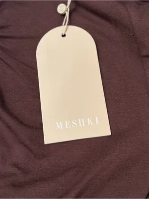NWT MESHKI Eleanor Ruched Cut Out High Rise Brown Pants Women's Size XS thumbnail 9