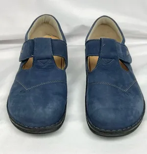 Finn Comfort Nashville Blue Mary Jane Clogs Nubuck Suede Size 40 T Strap thumbnail 1