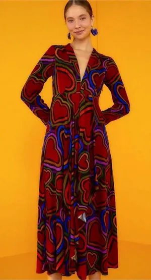 Farm Rio Rainbow Wild Hearts Maxi Dress thumbnail 1